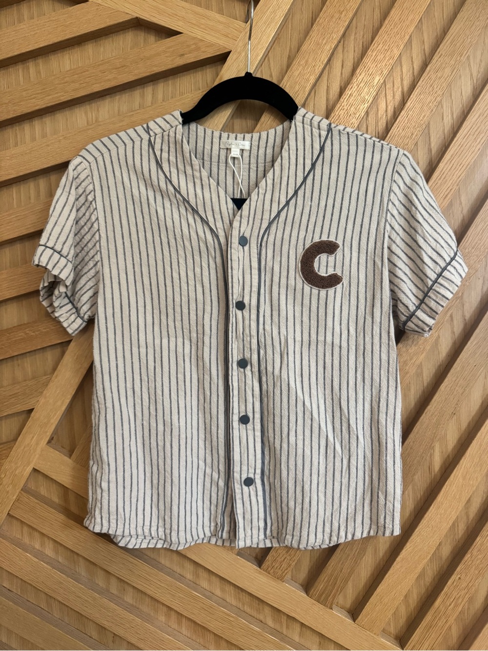 Rylee and cru Baseball pinstripe shirt